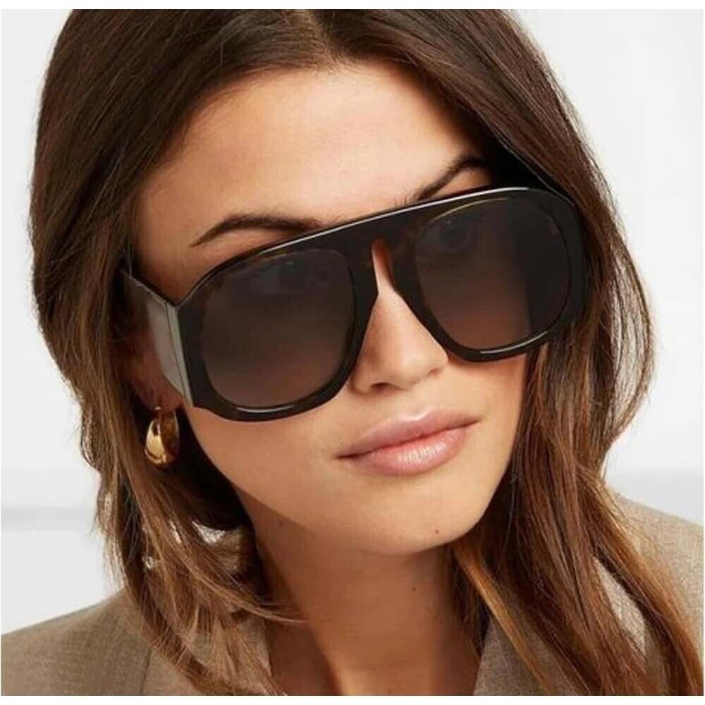 Oversized Luxury Sunglasses Women Men Retro Trendy 70s Fashion Vintage Round New